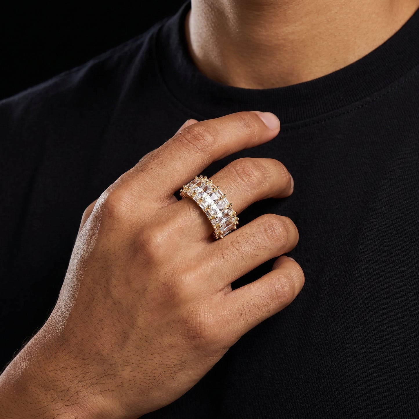 3 Row Baguette Eternity Ring - Different Drips