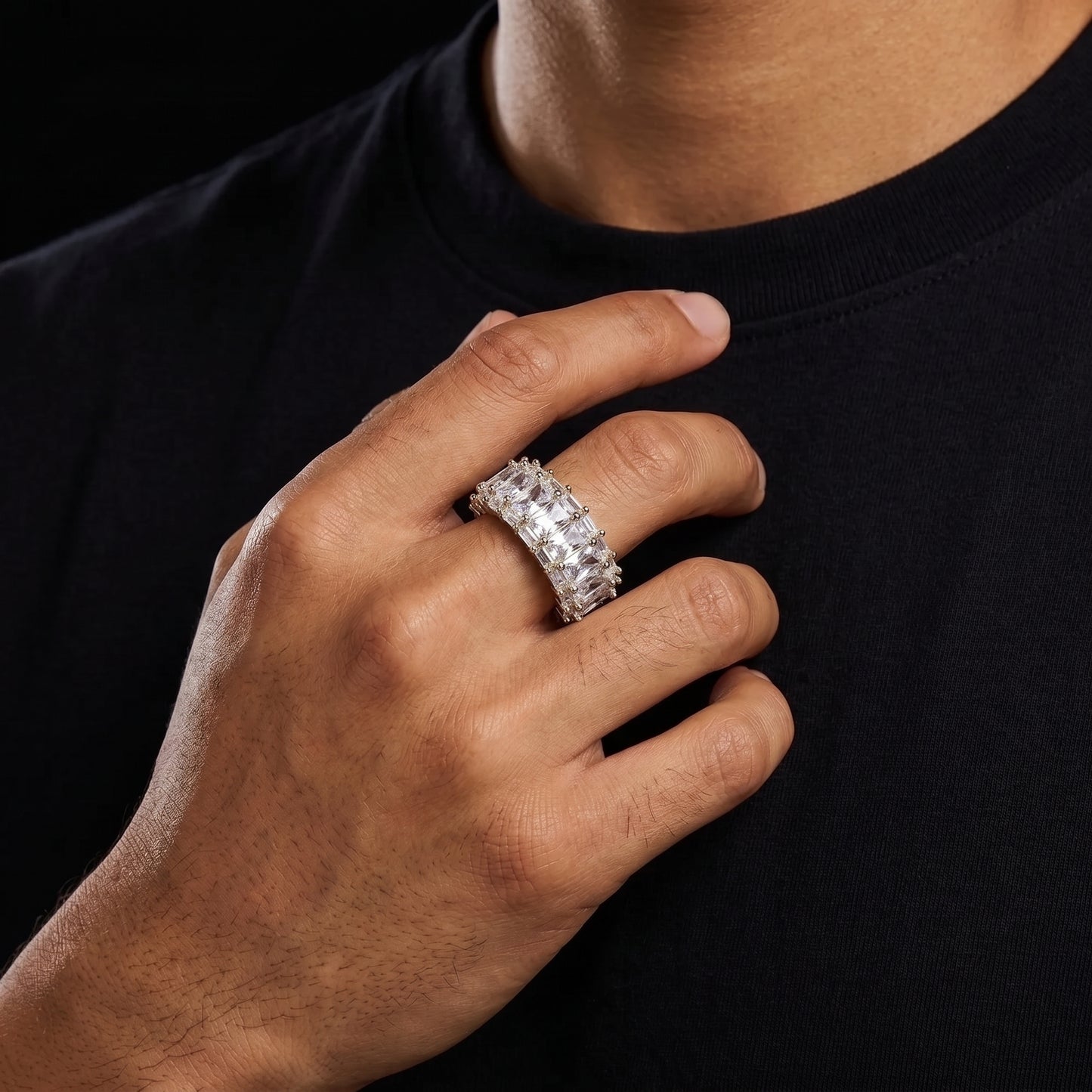 3 Row Baguette Eternity Ring - Different Drips