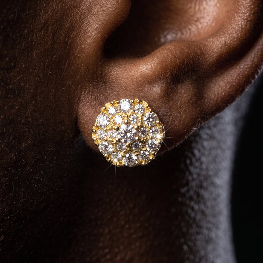 S925 Moissanite Clustered Stud Earrings - Different Drips