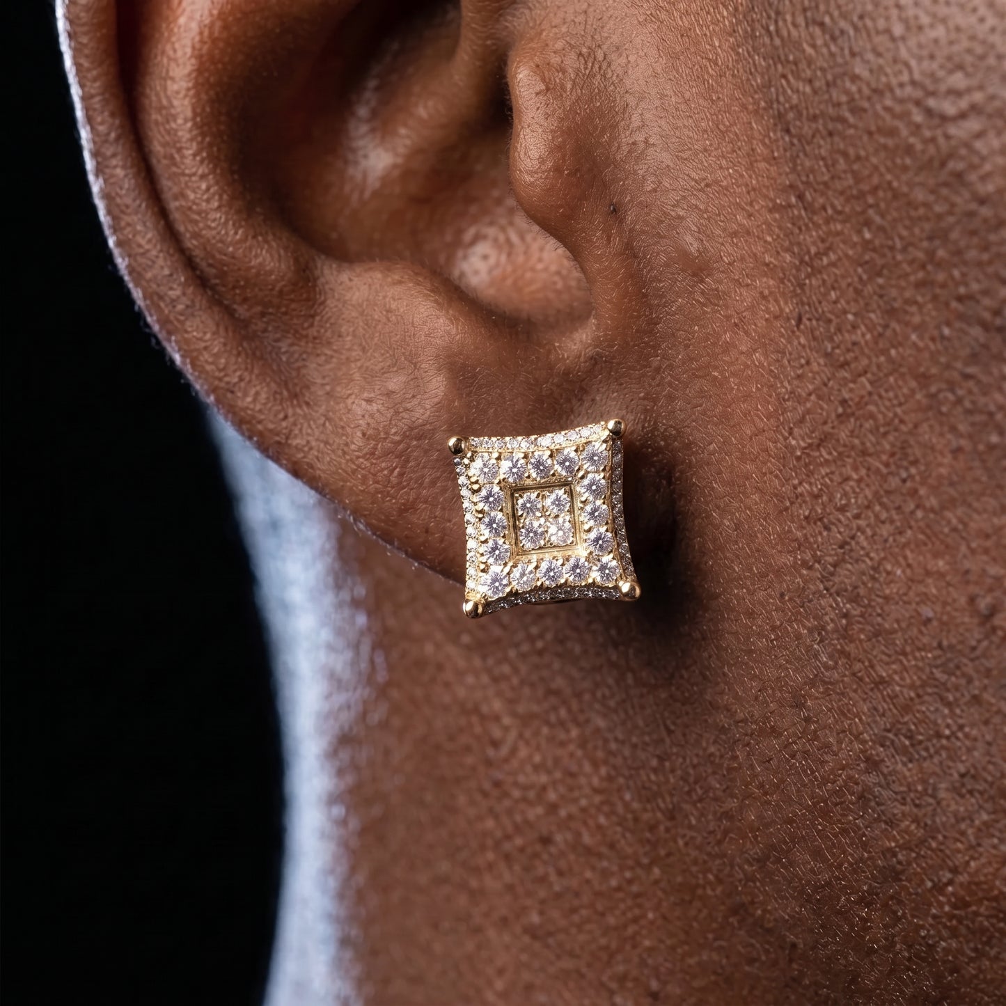 S925 Moissanite Square Dip Earrings - Different Drips
