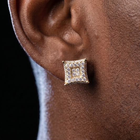 S925 Moissanite Square Dip Earrings - Different Drips