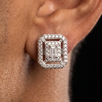 S925 Moissanite Clustered Baguette Earrings - Different Drips