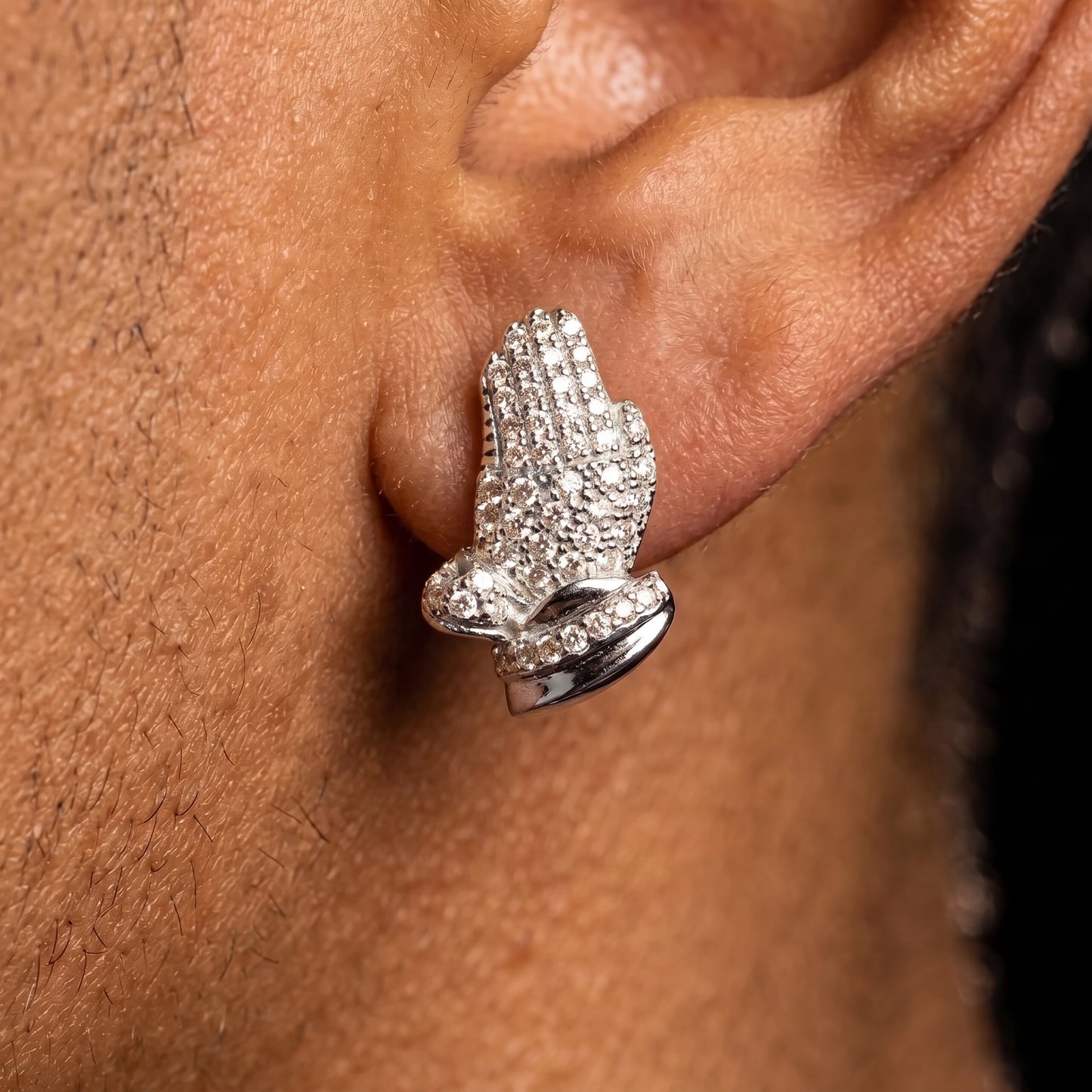 S925 Moissanite Praying Hands Earrings - Different Drips