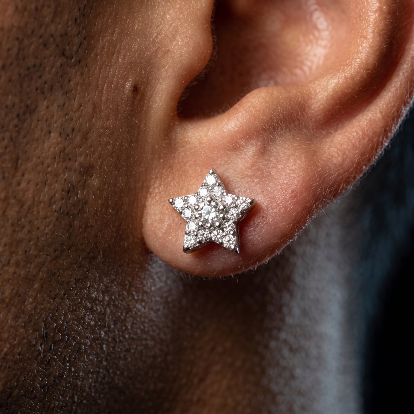 Iced Five Star Stud Earrings - Different Drips