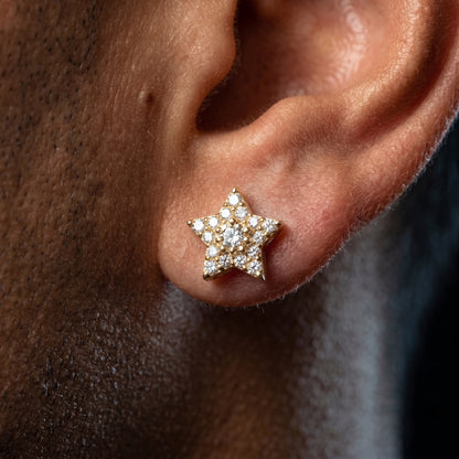 Iced Five Star Stud Earrings - Different Drips