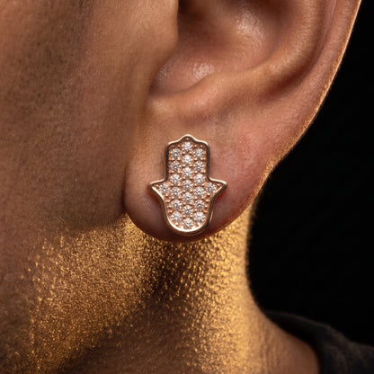 S925 Iced Hasma Hand Earrings - Different Drips