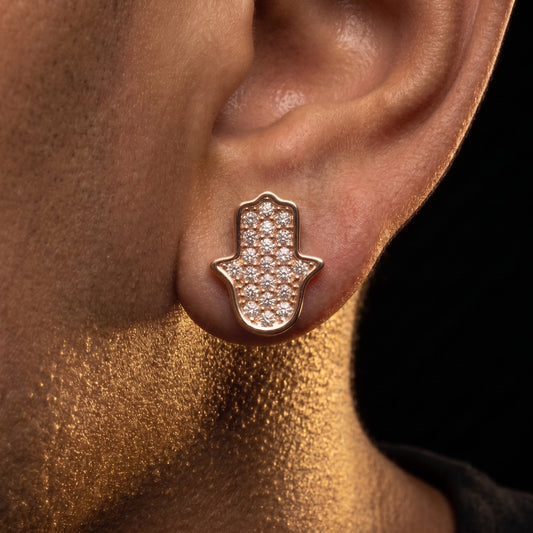 S925 Iced Hasma Hand Earrings - Different Drips