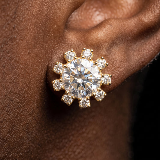 S925 Moissanite Snowburst Stud Earrings - Different Drips