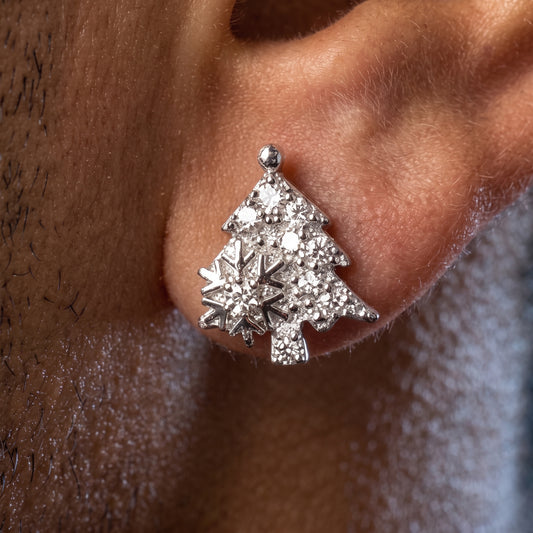 S925 Moissanite Diamond Christmas Tree Stud Earrings - Different Drips