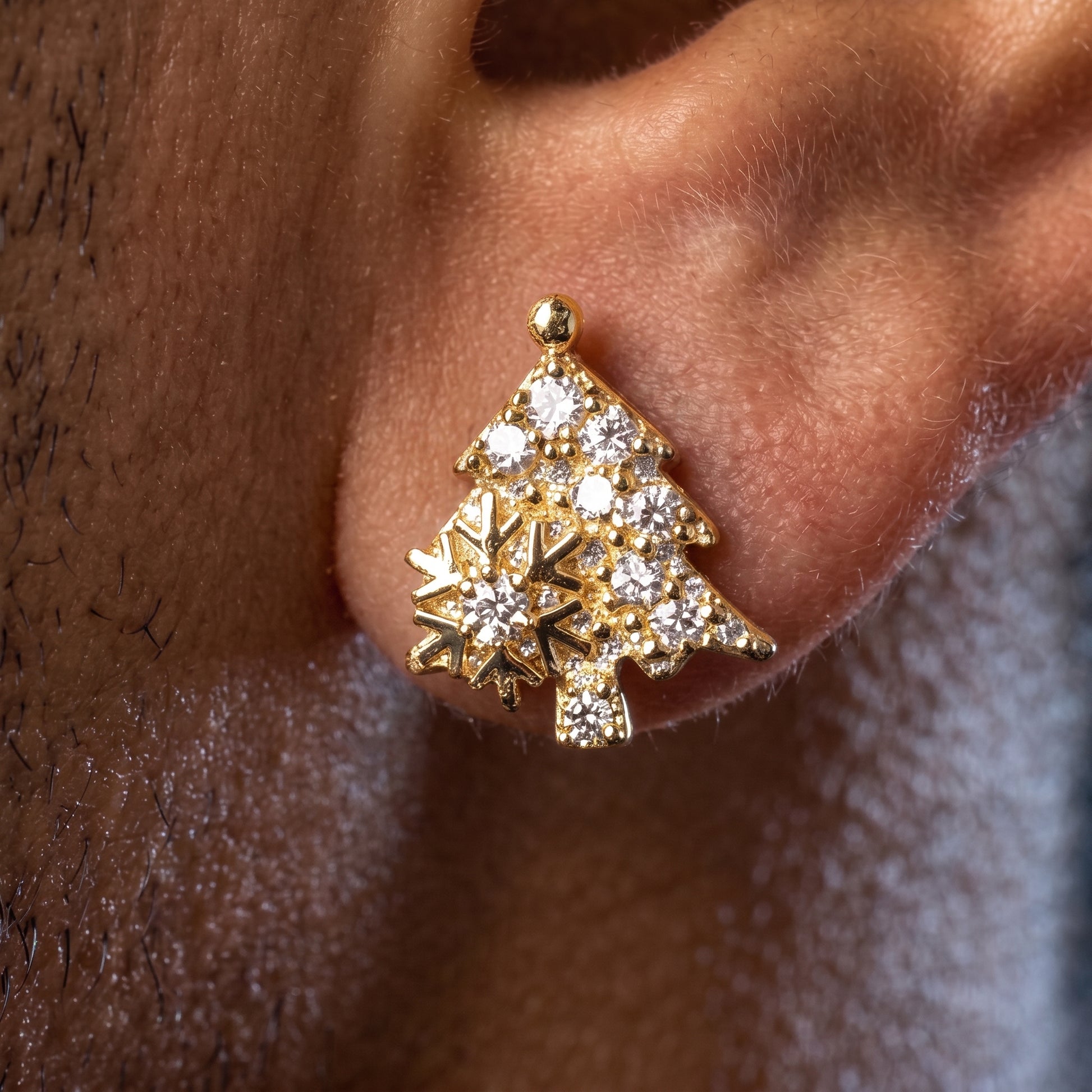 S925 Moissanite Diamond Christmas Tree Stud Earrings - Different Drips