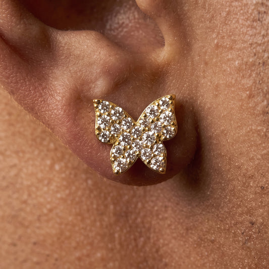 S925 Moissanite Butterfly Stud Earrings - Different Drips