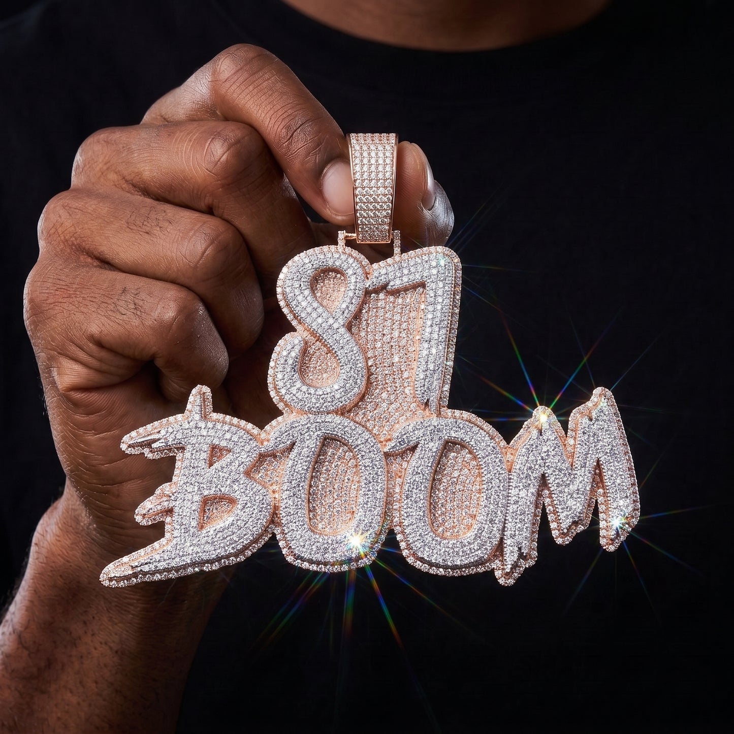 Bold Brush Font Custom Letter Pendant - Different Drips