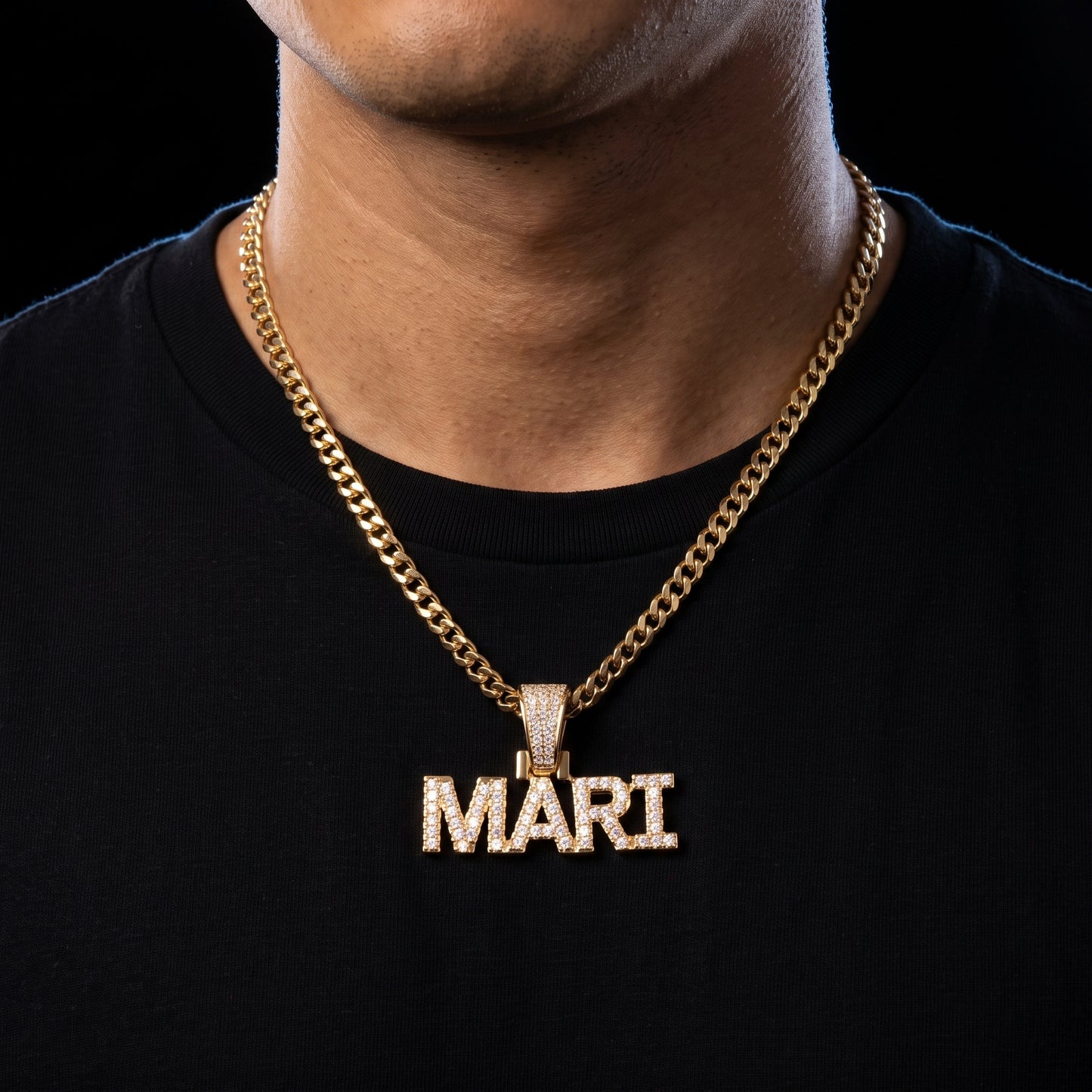 Small Bold Font Custom Letter Pendant - Different Drips