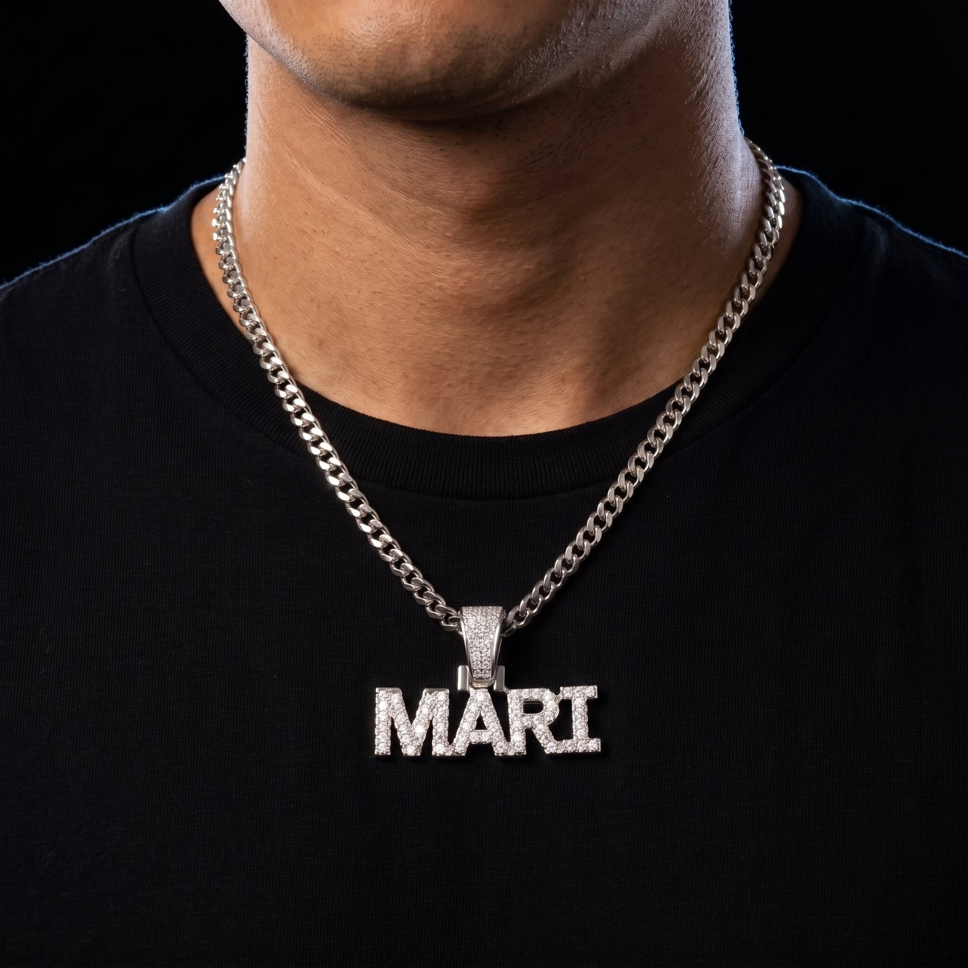 Small Bold Font Custom Letter Pendant - Different Drips