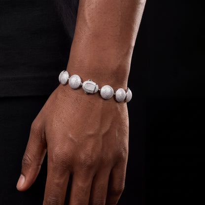 12mm S925 Moissanite Pave Round Link Bracelet - Different Drips