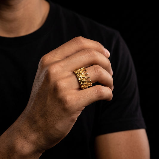 Royal Gold King Crown Ring - Different Drips