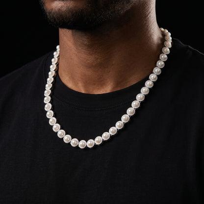 6mm S925 Moissanite Pearl Round Tennis Chain - Different Drips