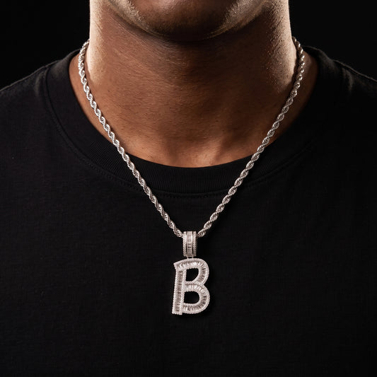 Baguette Single Letter Pendant Yellow Gold - Different Drips
