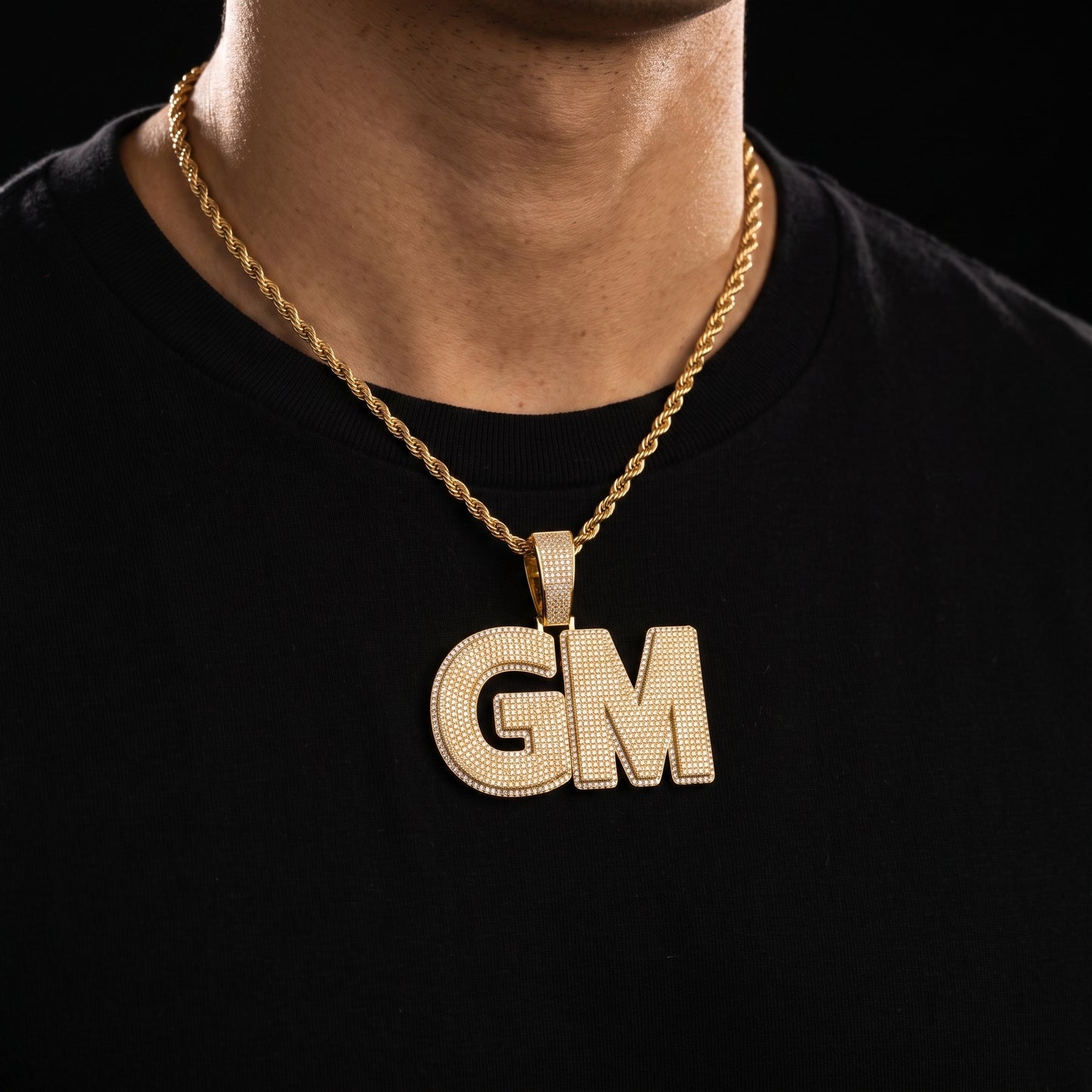 Layered Bold Custom Letter Pendant - Different Drips