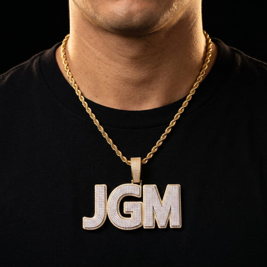 Layered Bold Custom Letter Pendant - Different Drips