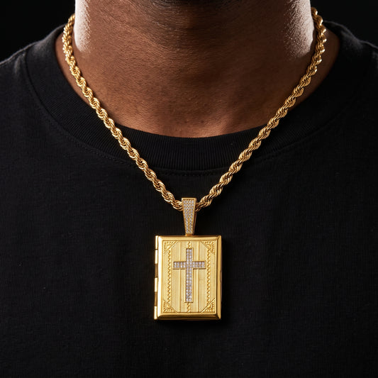 Holy Bible Book Custom Photo Pendant - Different Drips