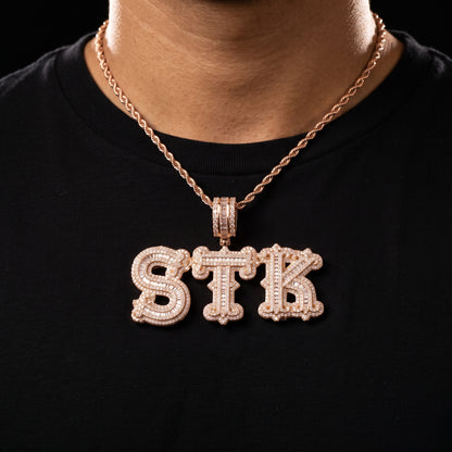 Baguette College Font Custom Letter Pendant - Different Drips