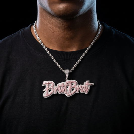 Layered Script Custom Letter Pendant - Different Drips