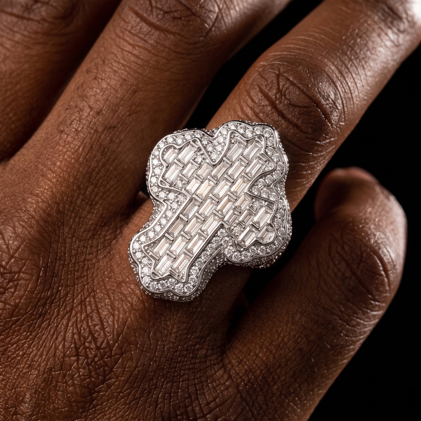Baguette Cross Ring - Different Drips