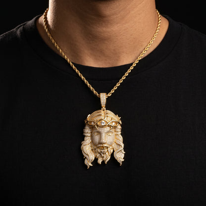 S925 Moissanite Jesus Head Pendant - Different Drips