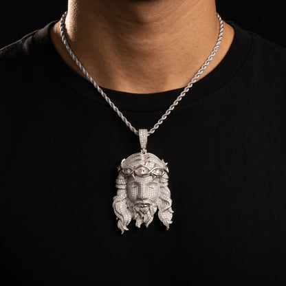 S925 Moissanite Jesus Head Pendant - Different Drips