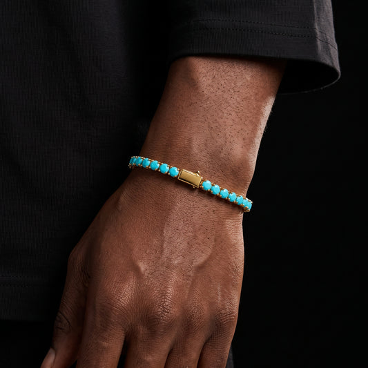 Turquoise Round Cut Tennis Bracelet - Different Drips