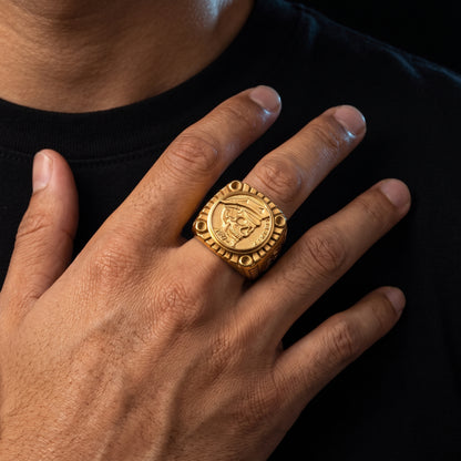 Smoking Skull Chunky Signet Ring
