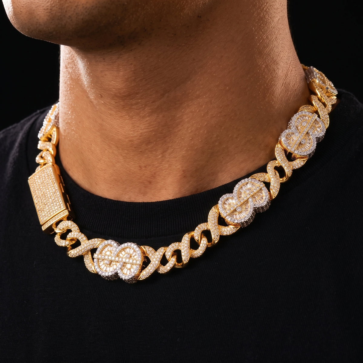 14mm Infinity Link Dollar Sign Chain - Different Drips