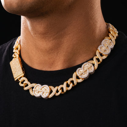 14mm Infinity Link Dollar Sign Chain - Different Drips