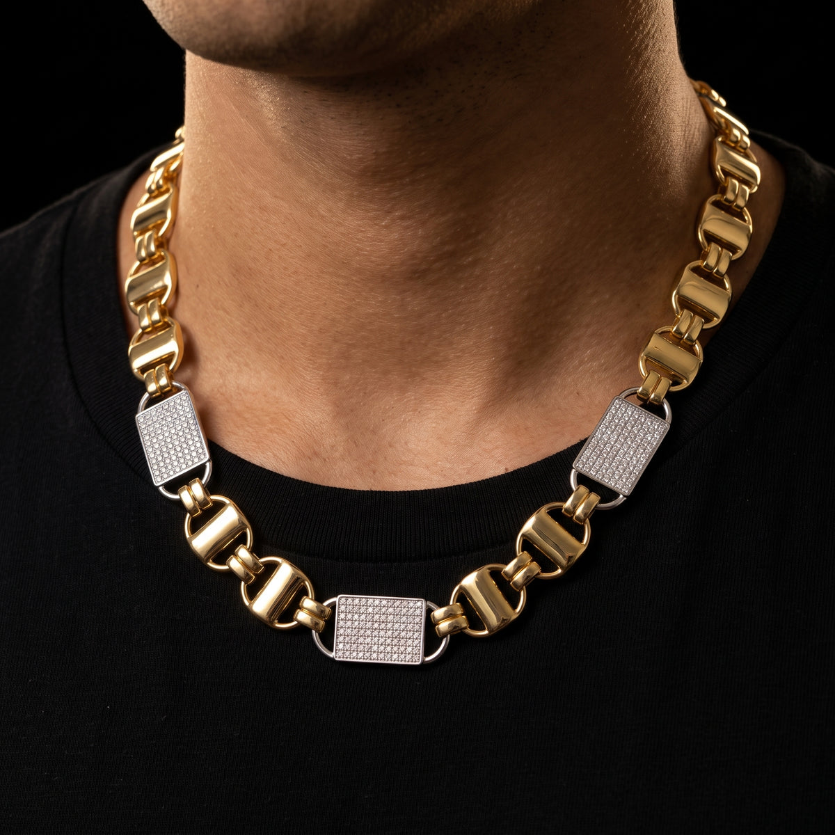 14mm Square Clustered Mariner Link Chain - Different Drips