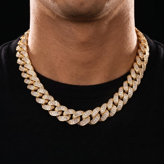 Iced Baguette 18mm Miami Cuban Chain