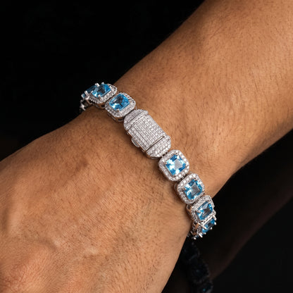10mm Blue Stone Clustered Tennis Chain - Different Drips