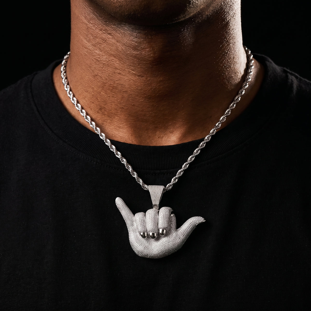 Oversized Rock Hand Pendant - Different Drips