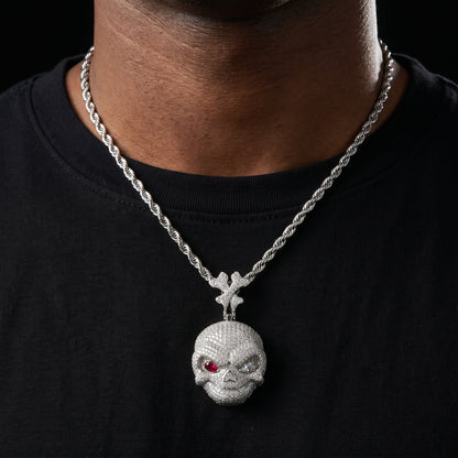 Iced Out Moissanite Skull Pendant - Different Drips