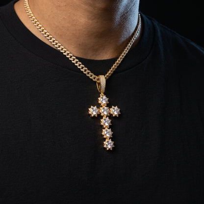 S925 Moissanite Star Cross Pendant - Different Drips