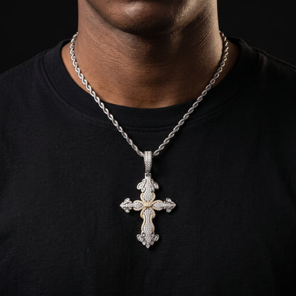 S925 Moissanite Diamond Clover Cross Pendant - Different Drips
