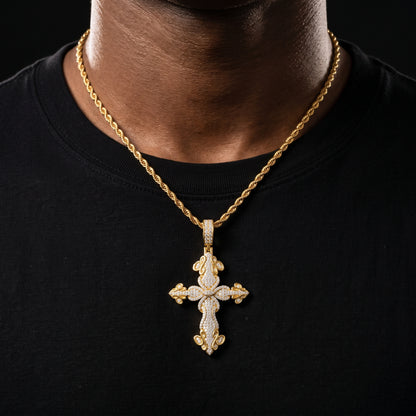 S925 Moissanite Diamond Clover Cross Pendant - Different Drips