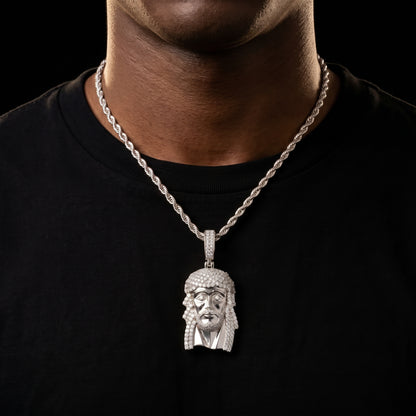 S925 Moissanite Diamond Solid Jesus Head Pendant - Different Drips