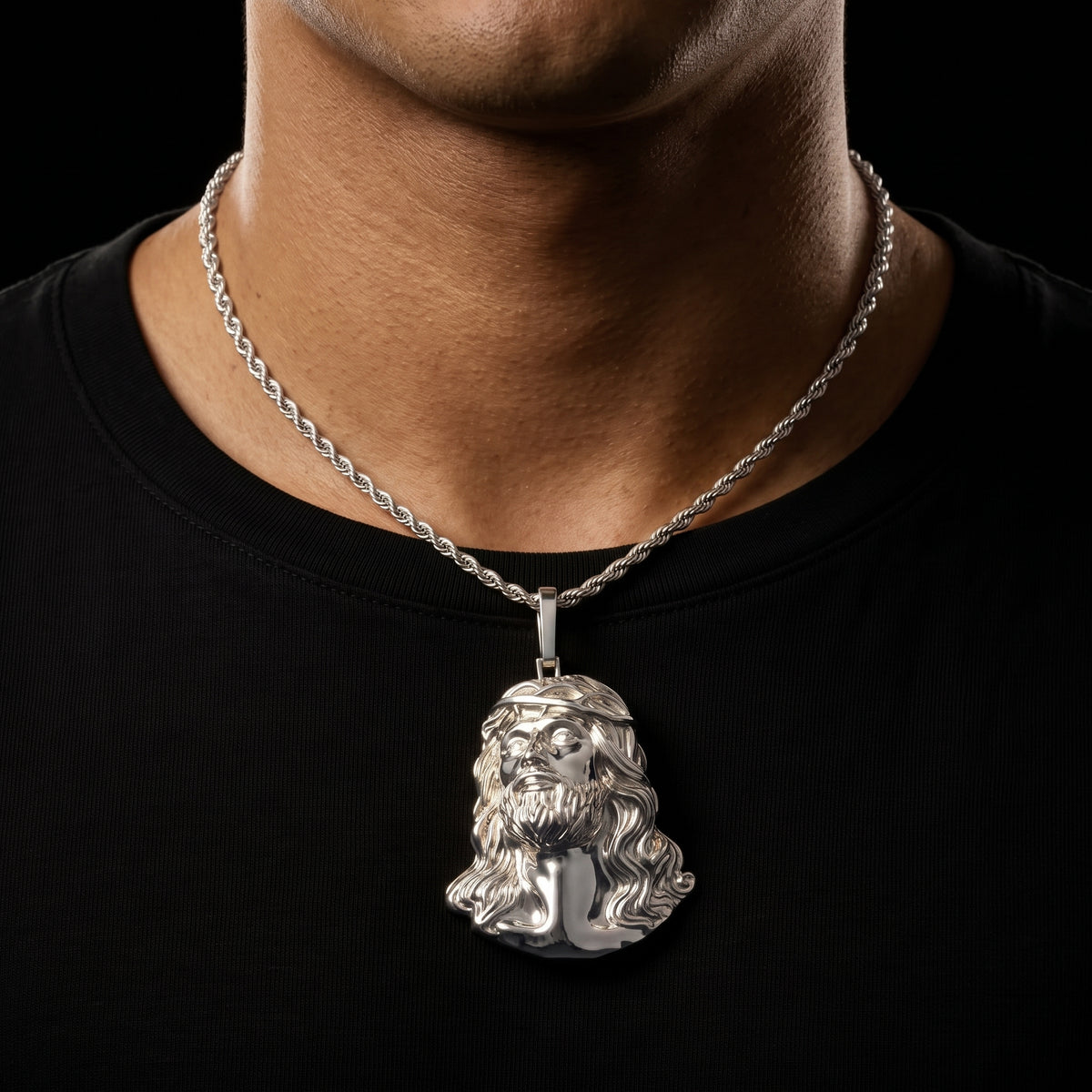 S925 Solid Jesus Piece Pendant - Different Drips