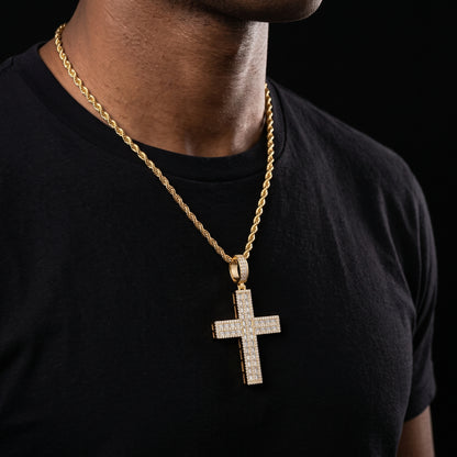 S925 Moissanite Vertical Cross Pendant - Different Drips