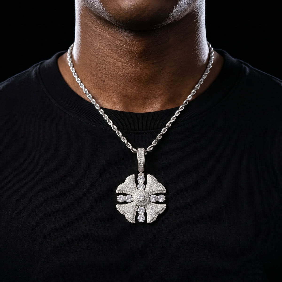 S925 Moissanite Flower Cross Pendant - Different Drips
