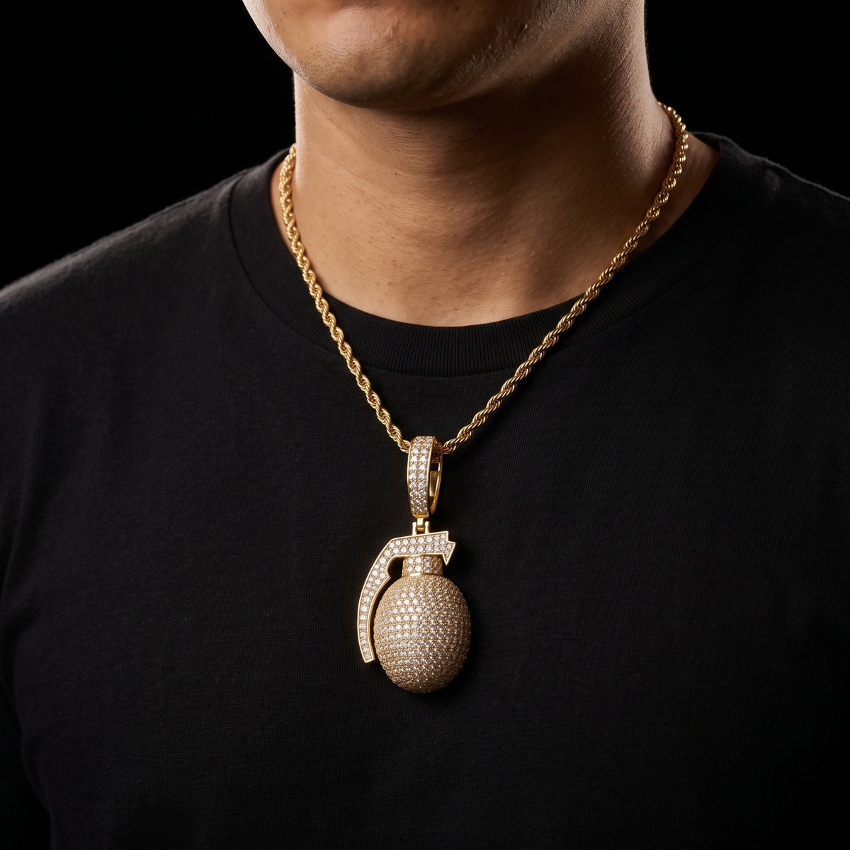 S925 Moissanite Grenade Pendant - Different Drips