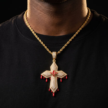 S925 Moissanite Dripping Cross Pendant - Different Drips