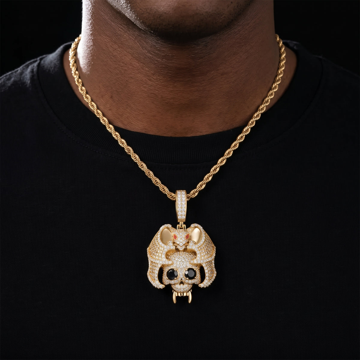 S925 Moissanite Diamond Bat Skull Pendant - Different Drips