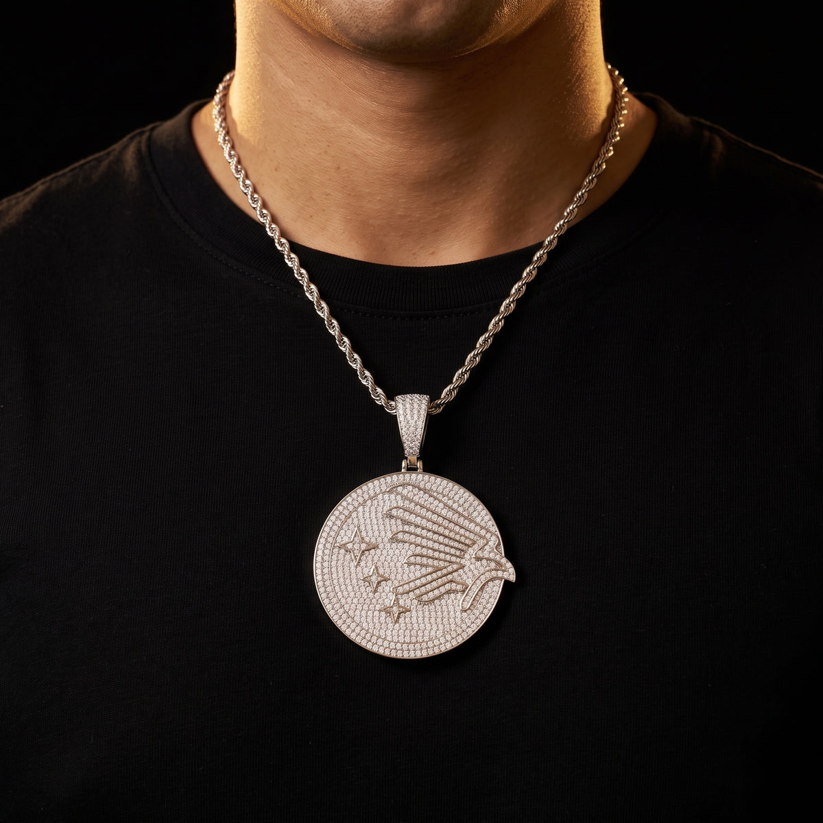 S925 Moissanite Eagle Coin Pendant - Different Drips